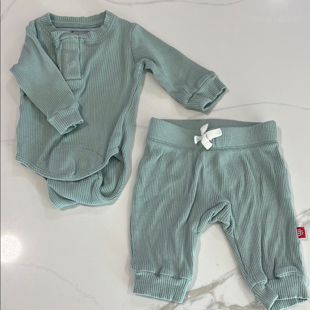 Magnetic Me - Matching Sage Green Set  Bodysuit and Pants size 0-3